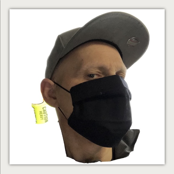 2 Handmade Unisex Black Blue Cotton Face Masks NEW - Picture 6 of 8